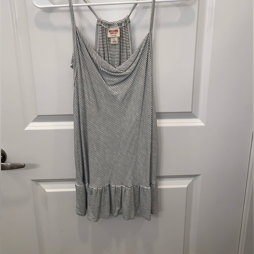 Black and white striped tank